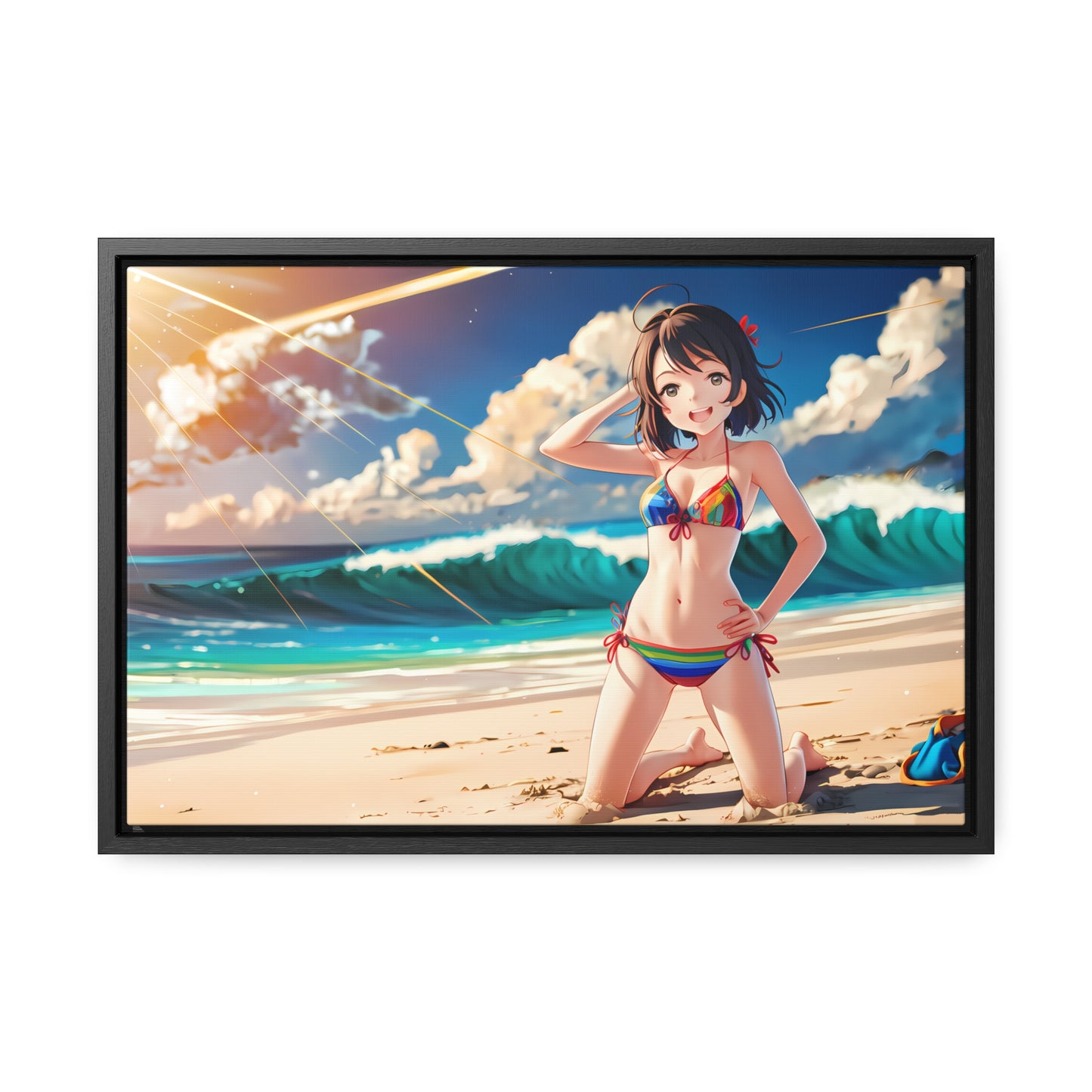 Sunlit Shores of Joy - Gallery Canvas Wraps, Horizontal Frame