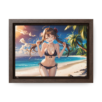 Sunlit Joy on the Beach - Gallery Canvas Wraps, Horizontal Frame