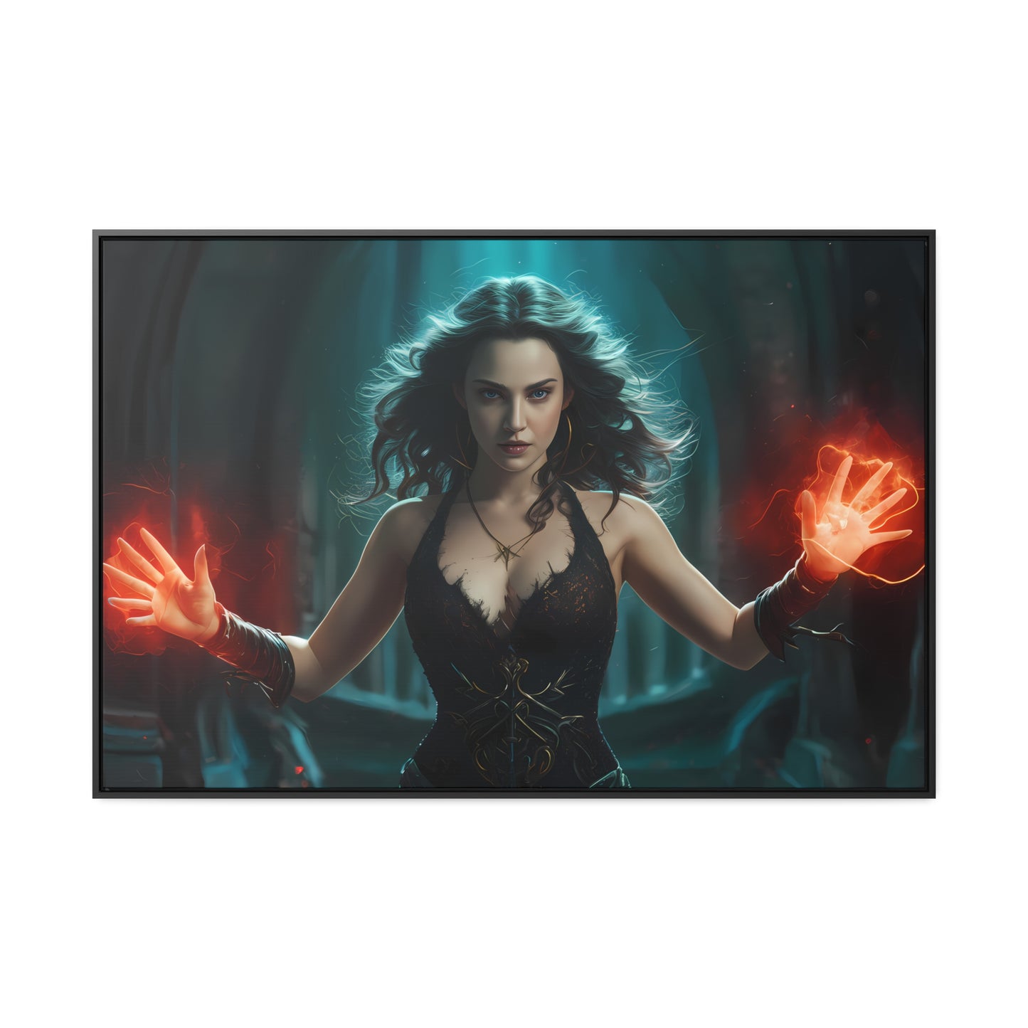 Sorceress of the Crimson Flame - Gallery Canvas Wraps, Horizontal Frame