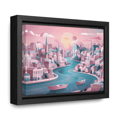 Serene City at Dawn - Gallery Canvas Wraps, Horizontal Frame