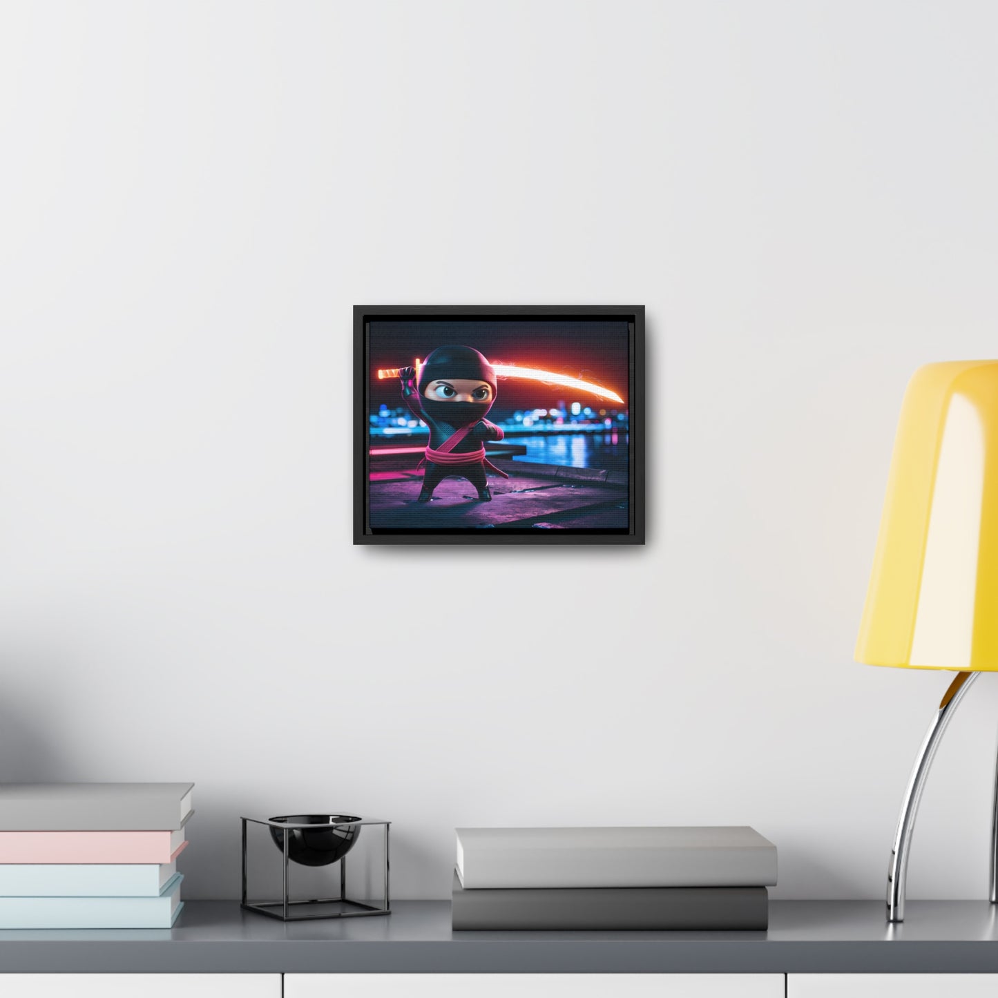 Neon Ninja Showdown - Gallery Canvas Wraps, Horizontal Frame