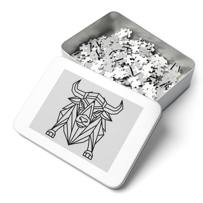 Geometric Bison Strength - Jigsaw Puzzle (30, 110, 252, 500,1000-Piece)