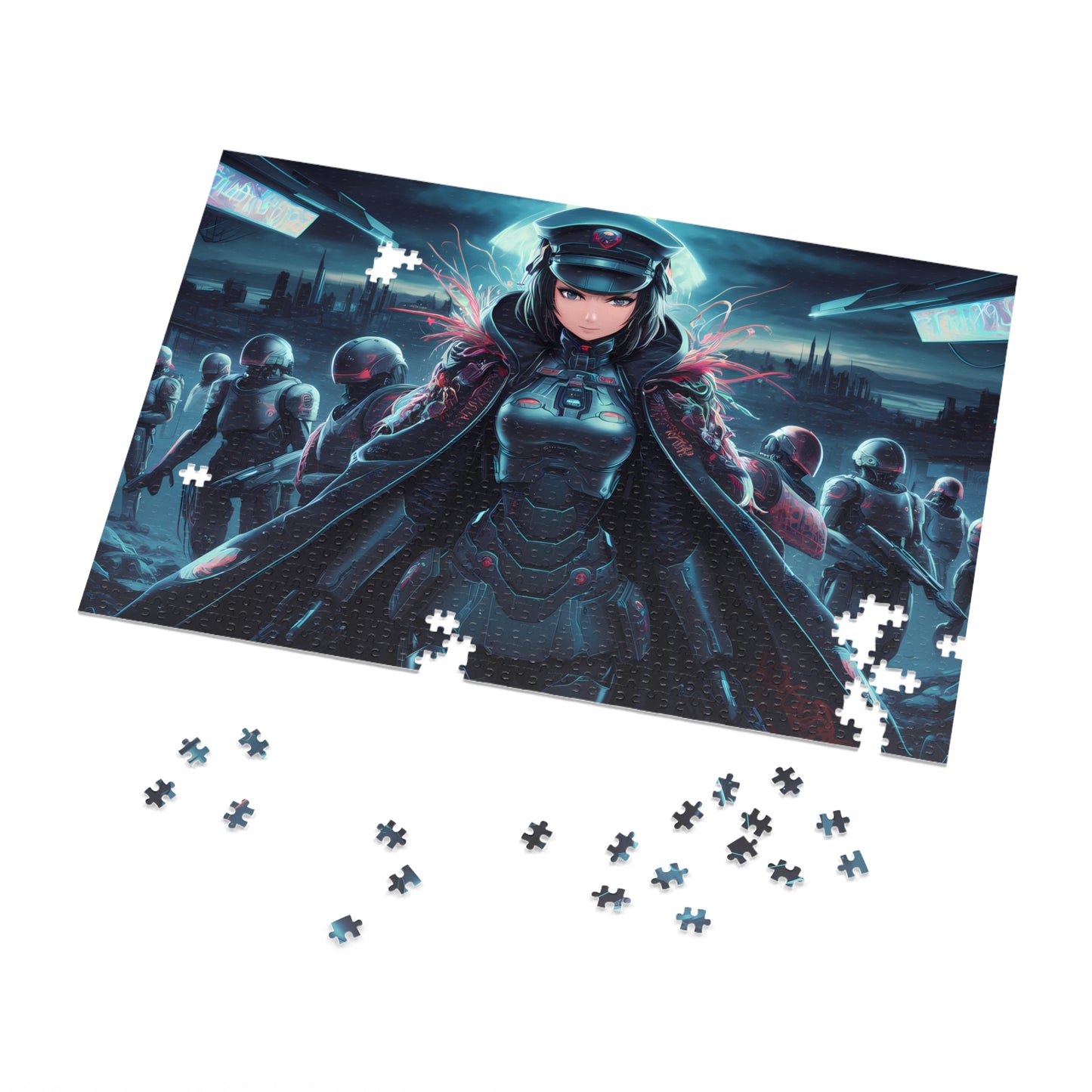 Enforcer of the Neon Dystopia - Jigsaw Puzzle (30, 110, 252, 500,1000-Piece)