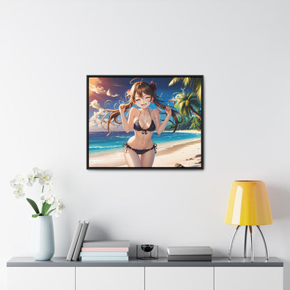 Sunlit Joy on the Beach - Gallery Canvas Wraps, Horizontal Frame