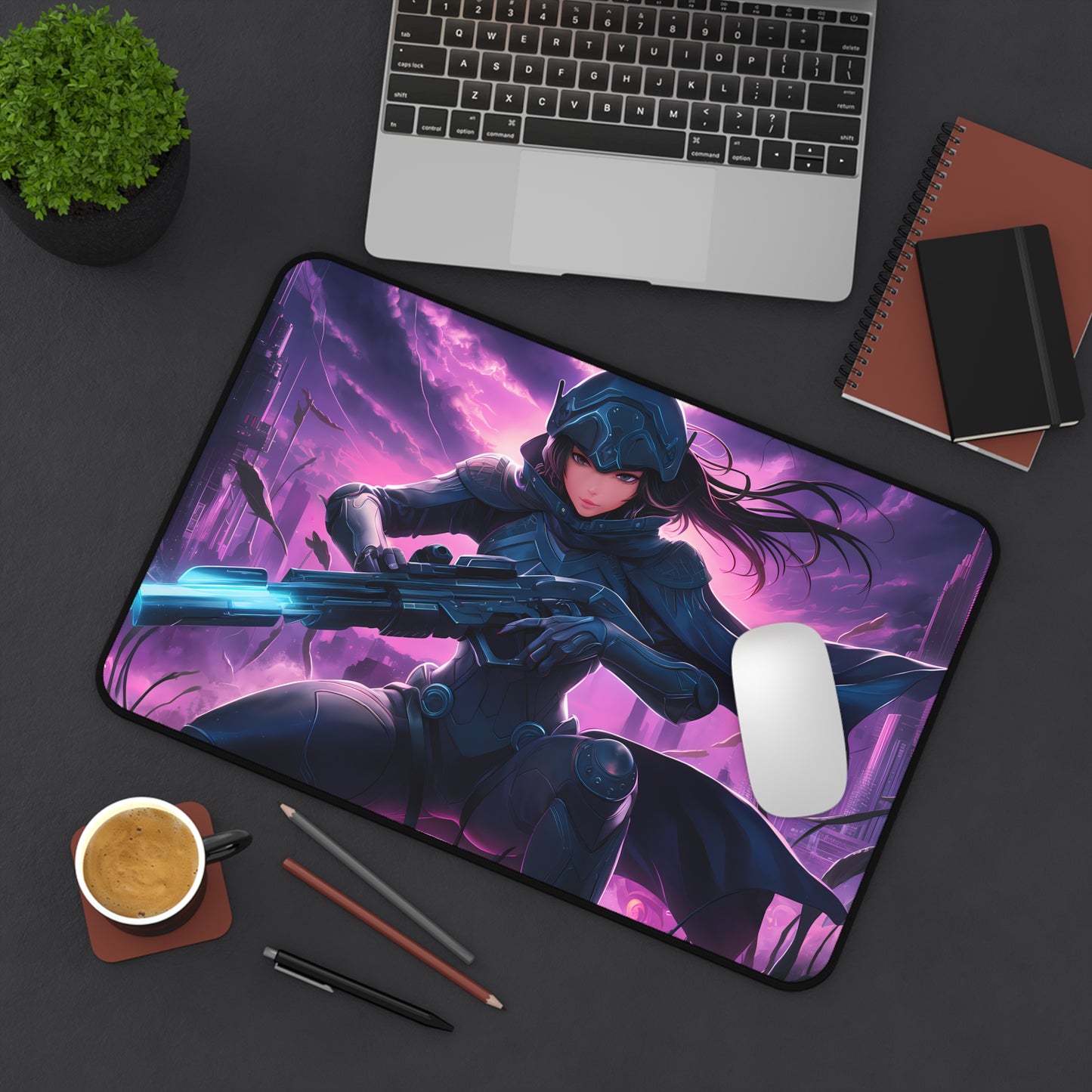 Silent Vengeance: Neon Knight - Desk Mat