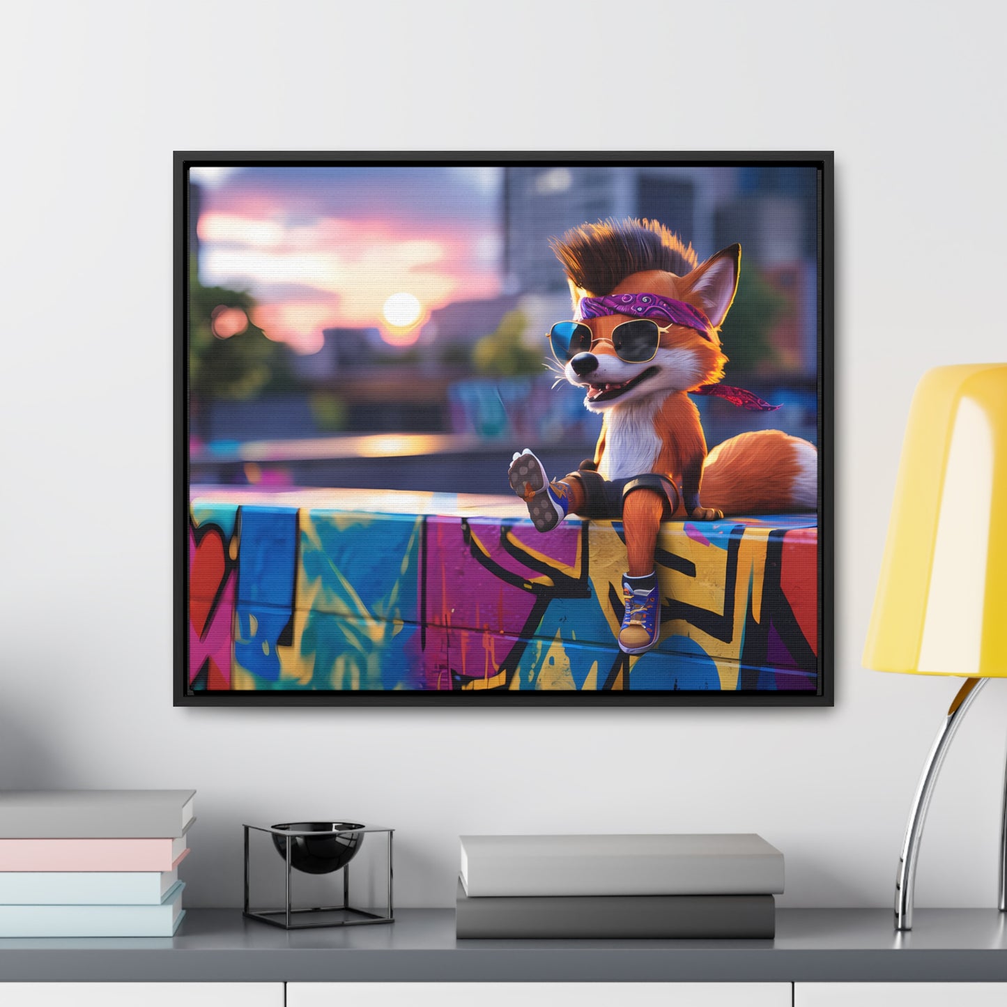 Urban Fox Vibes - Gallery Canvas Wraps, Horizontal Frame