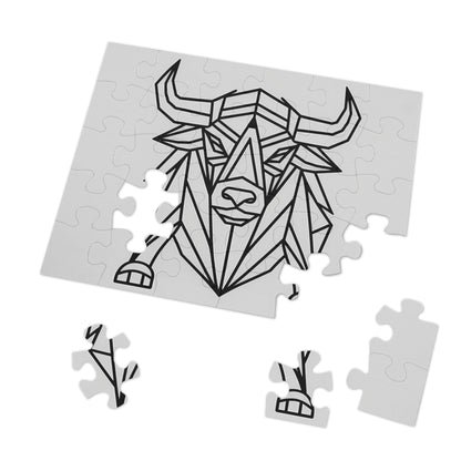 Geometric Bison Strength - Jigsaw Puzzle (30, 110, 252, 500,1000-Piece)