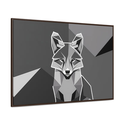 "Geometric Fox in Monochrome" - Gallery Canvas Wraps, Horizontal Frame