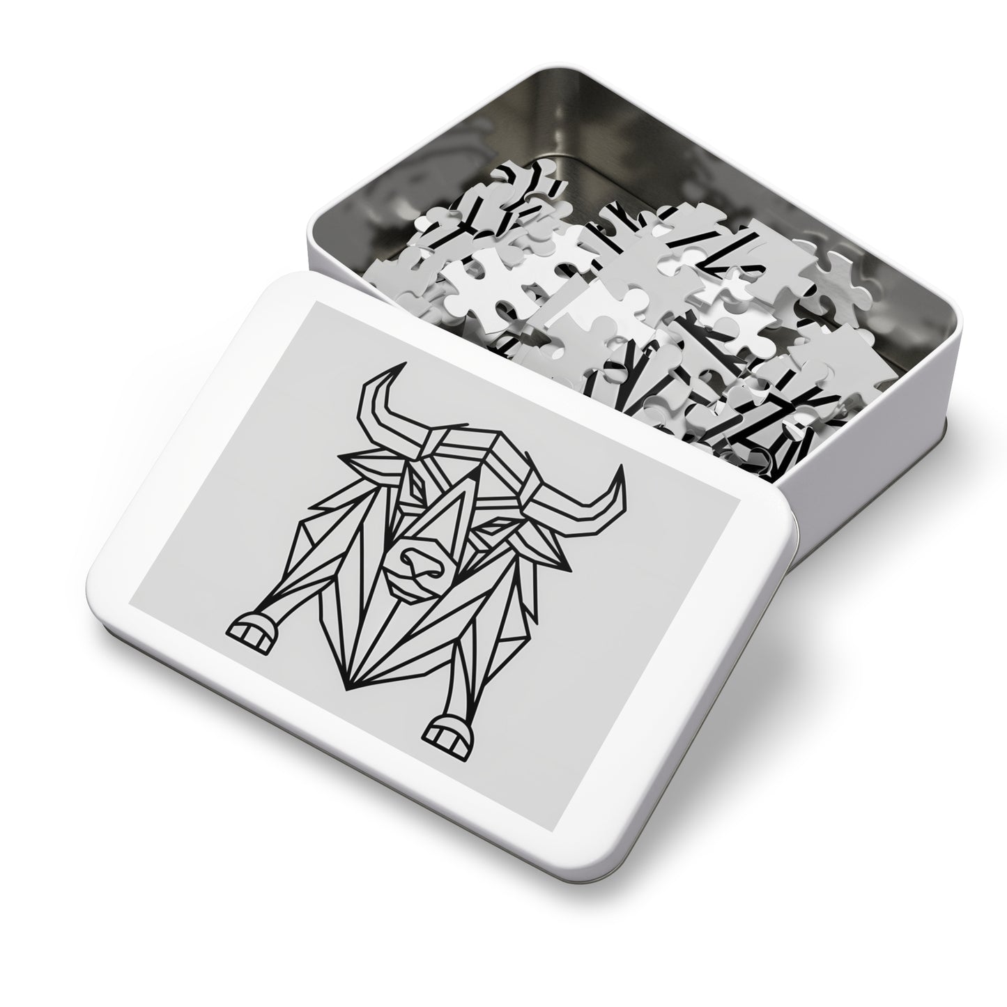 Geometric Bison Strength - Jigsaw Puzzle (30, 110, 252, 500,1000-Piece)