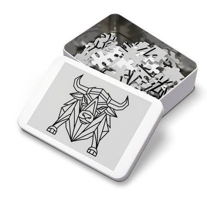 Geometric Bison Strength - Jigsaw Puzzle (30, 110, 252, 500,1000-Piece)