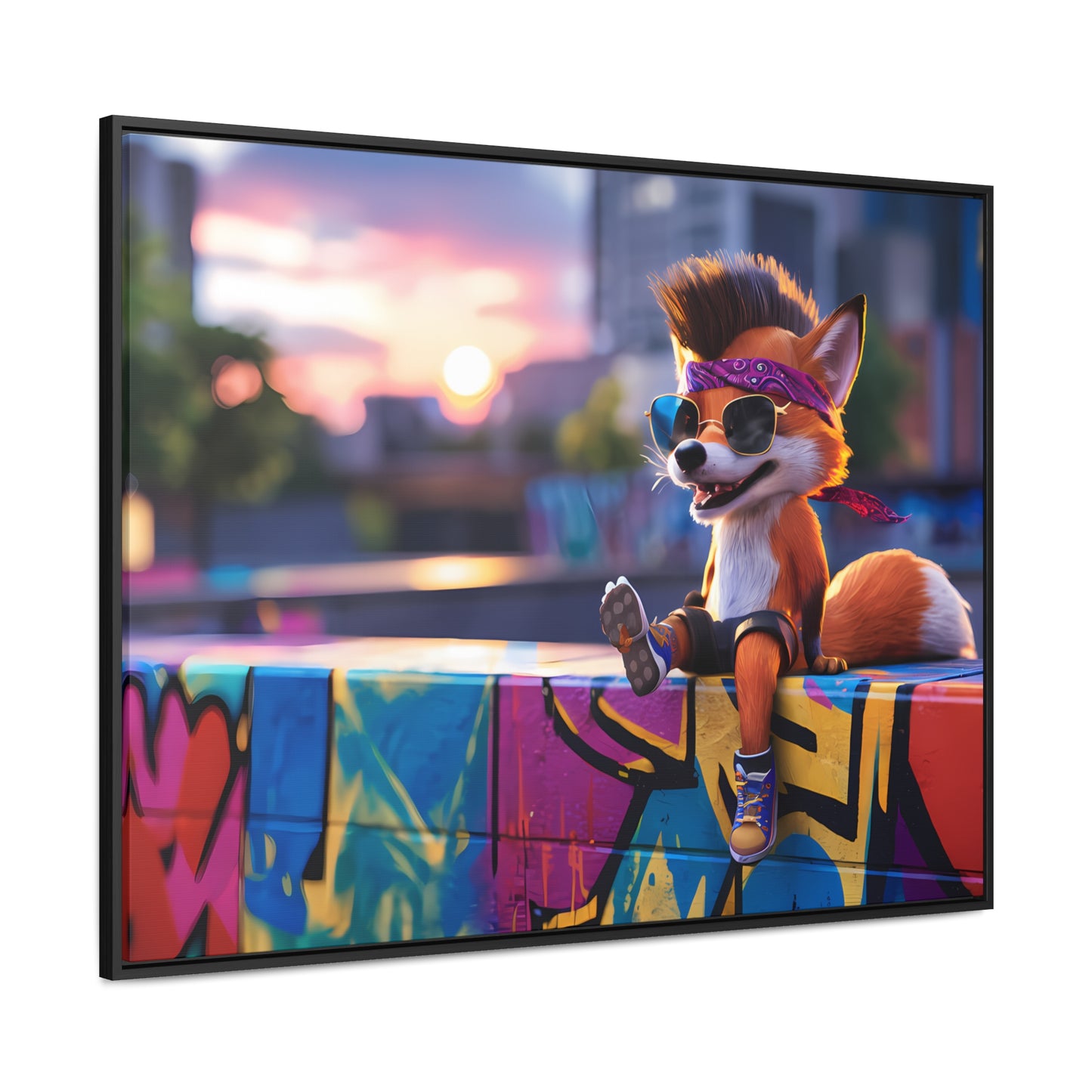 Urban Fox Vibes - Gallery Canvas Wraps, Horizontal Frame