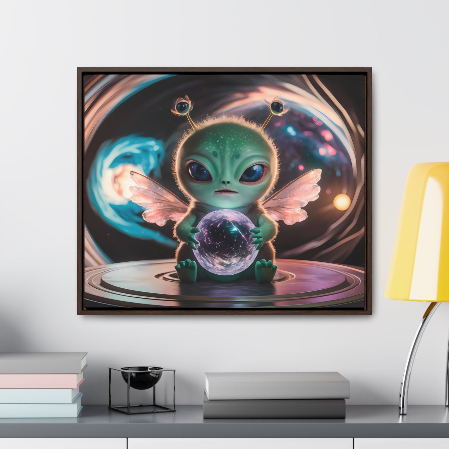 Guardian of the Cosmic Crystal - Gallery Canvas Wraps, Horizontal Frame