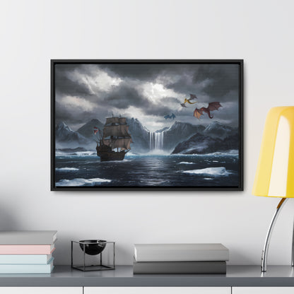 "The Voyage to Dragon's Fjord" - Gallery Canvas Wraps, Horizontal Frame
