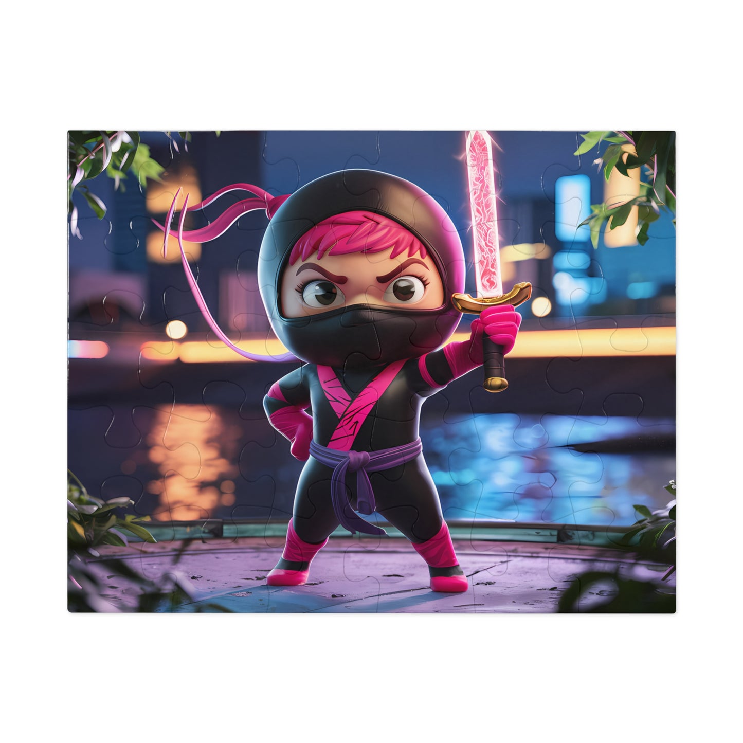 "Ninja Warrior: Pink Blade at Dusk" - Jigsaw Puzzle (30, 110, 252, 500,1000-Piece)