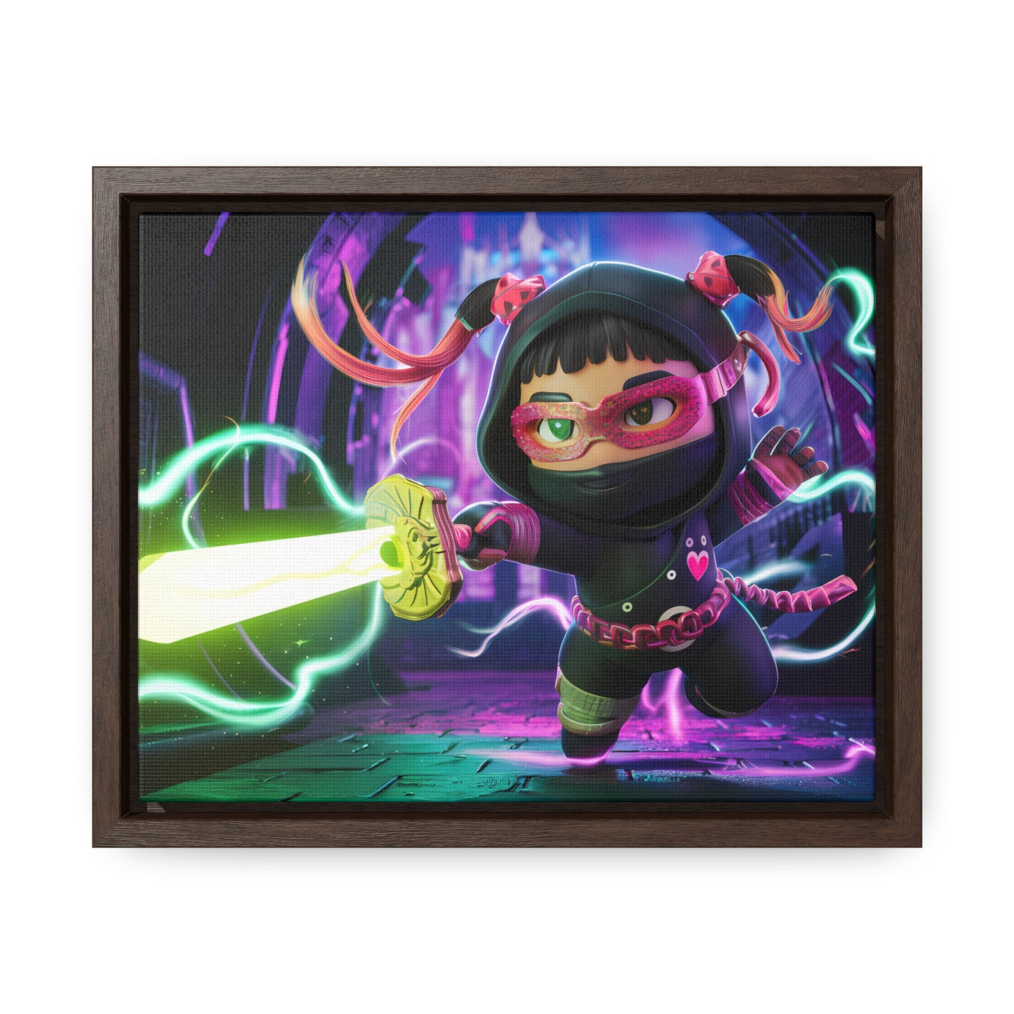 Neon Ninja Unleashed - Gallery Canvas Wraps, Horizontal Frame