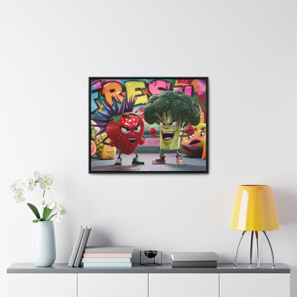 "Fresh Fight: Battle of the Bites" - Gallery Canvas Wraps, Horizontal Frame