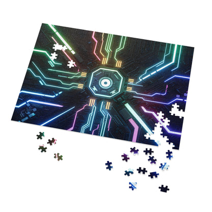 Neon Circuit Nexus - Jigsaw Puzzle (30, 110, 252, 500,1000-Piece)