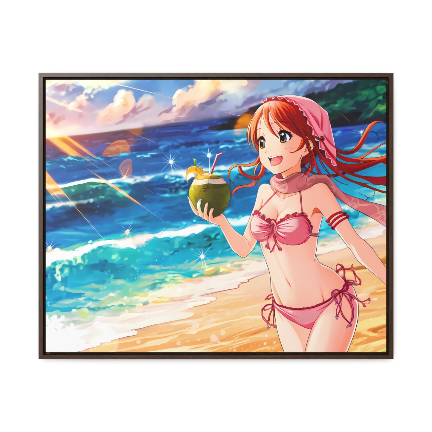 Sunset Shores and Summer Smiles - Gallery Canvas Wraps, Horizontal Frame