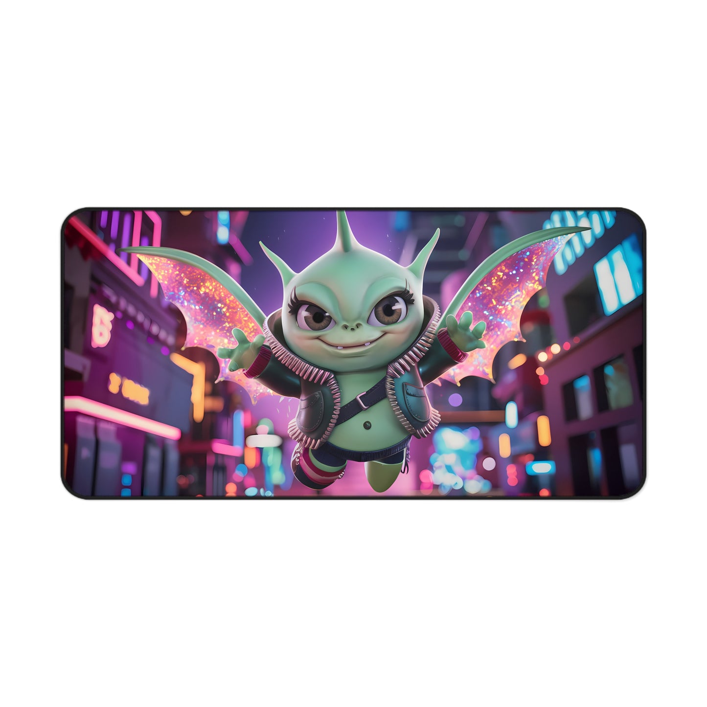Neon Winged Mischief - Desk Mat