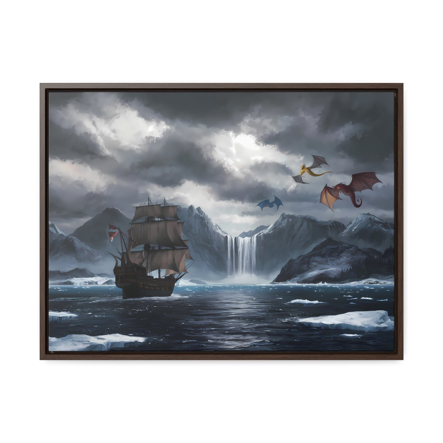 "The Voyage to Dragon's Fjord" - Gallery Canvas Wraps, Horizontal Frame