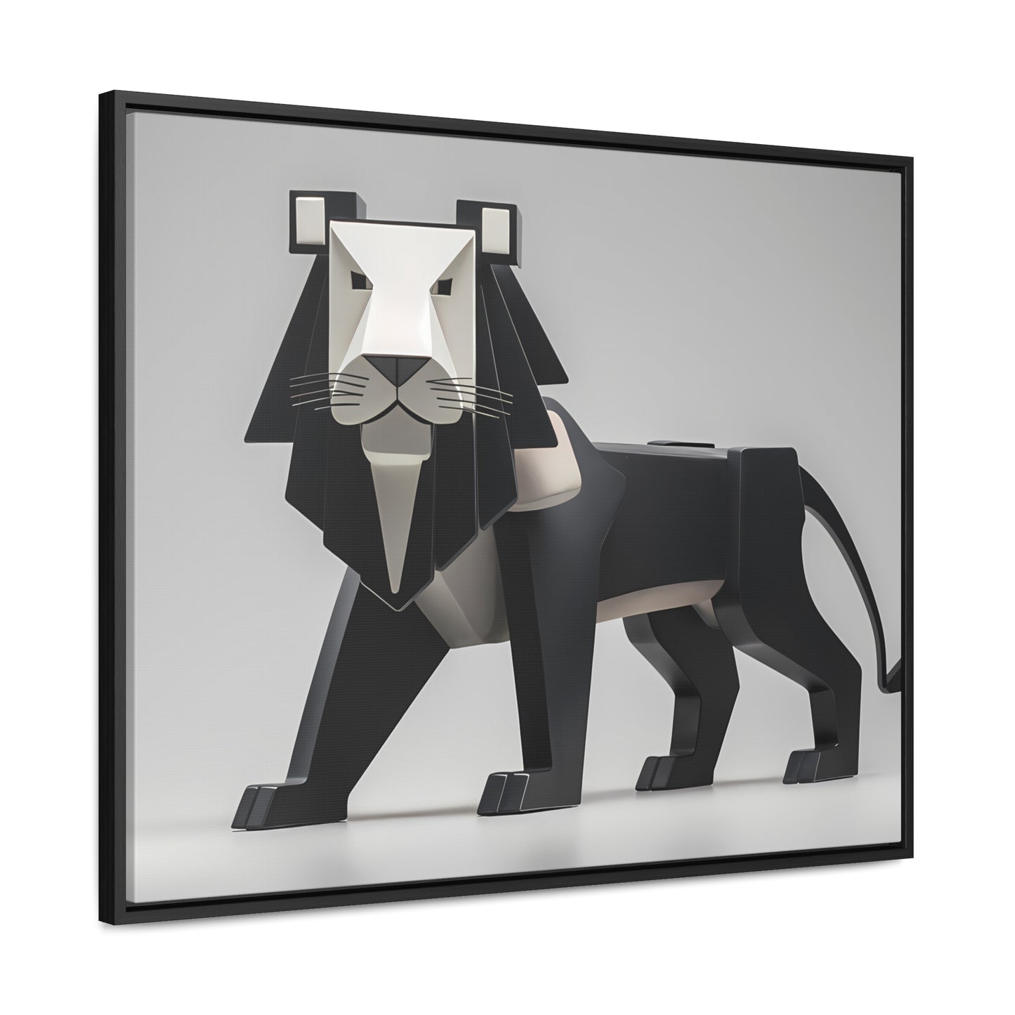 Regal Geometric Lion - Gallery Canvas Wraps, Horizontal Frame