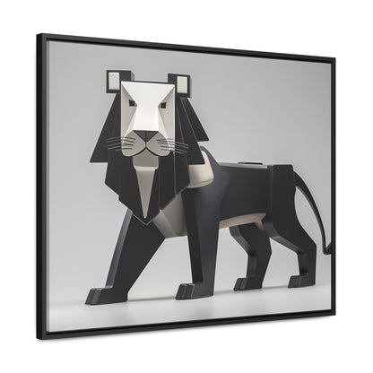 Regal Geometric Lion - Gallery Canvas Wraps, Horizontal Frame