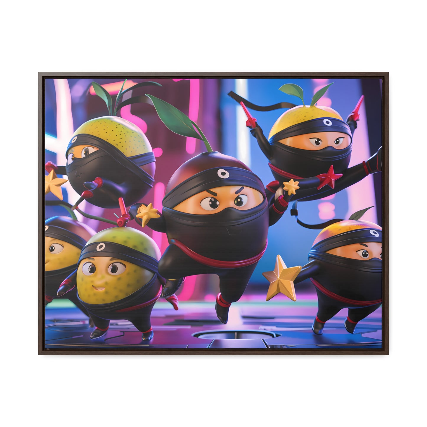 Ninja Citrus Squad: Star Power Unleashed - Gallery Canvas Wraps, Horizontal Frame