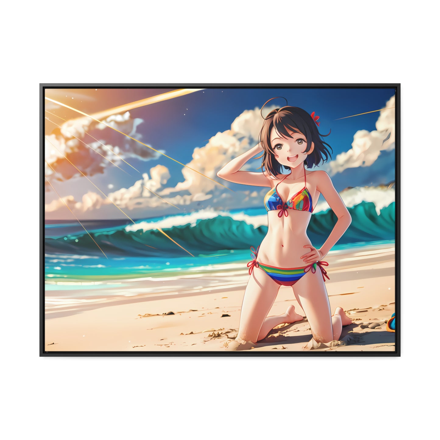 Sunlit Shores of Joy - Gallery Canvas Wraps, Horizontal Frame