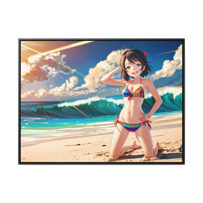 Sunlit Shores of Joy - Gallery Canvas Wraps, Horizontal Frame