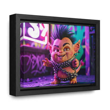 Punk Goblin in the Neon Alley - Gallery Canvas Wraps, Horizontal Frame