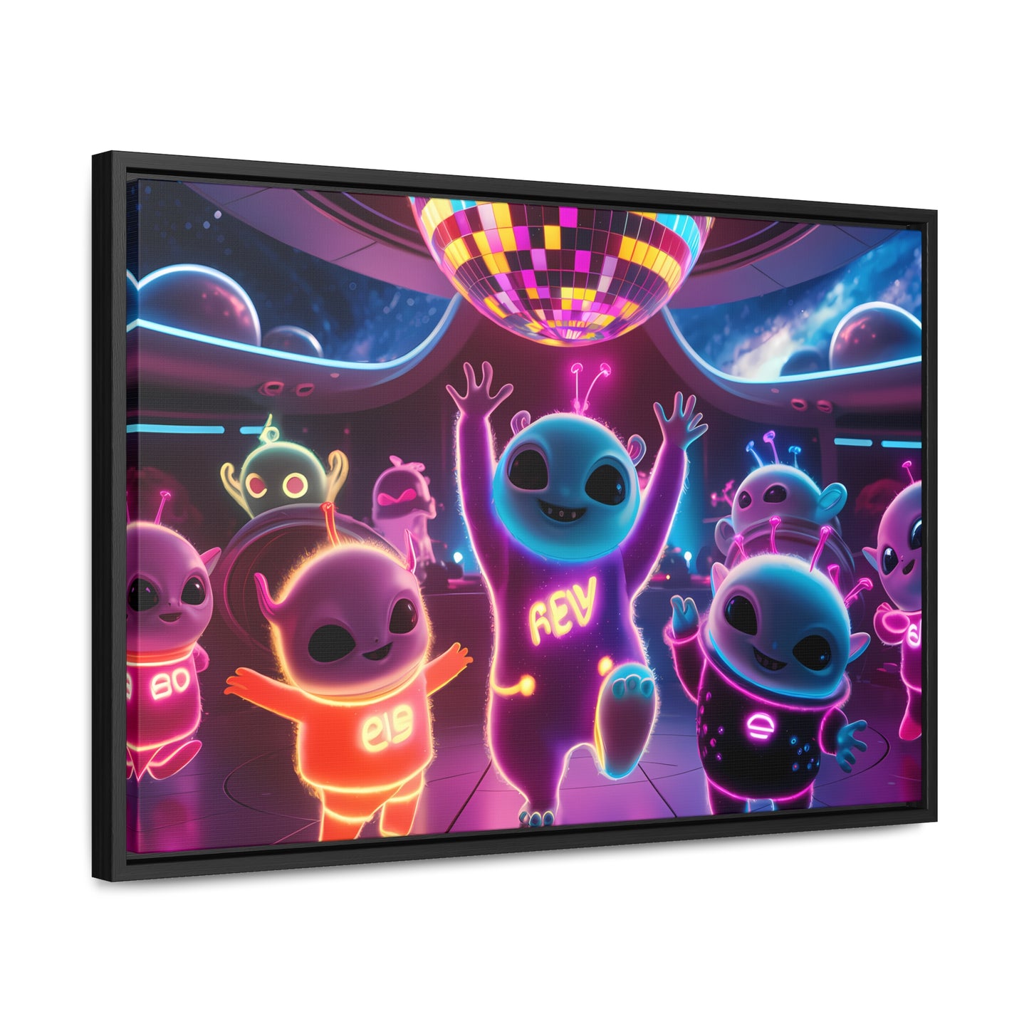 Intergalactic Neon Dance Party - Gallery Canvas Wraps, Horizontal Frame