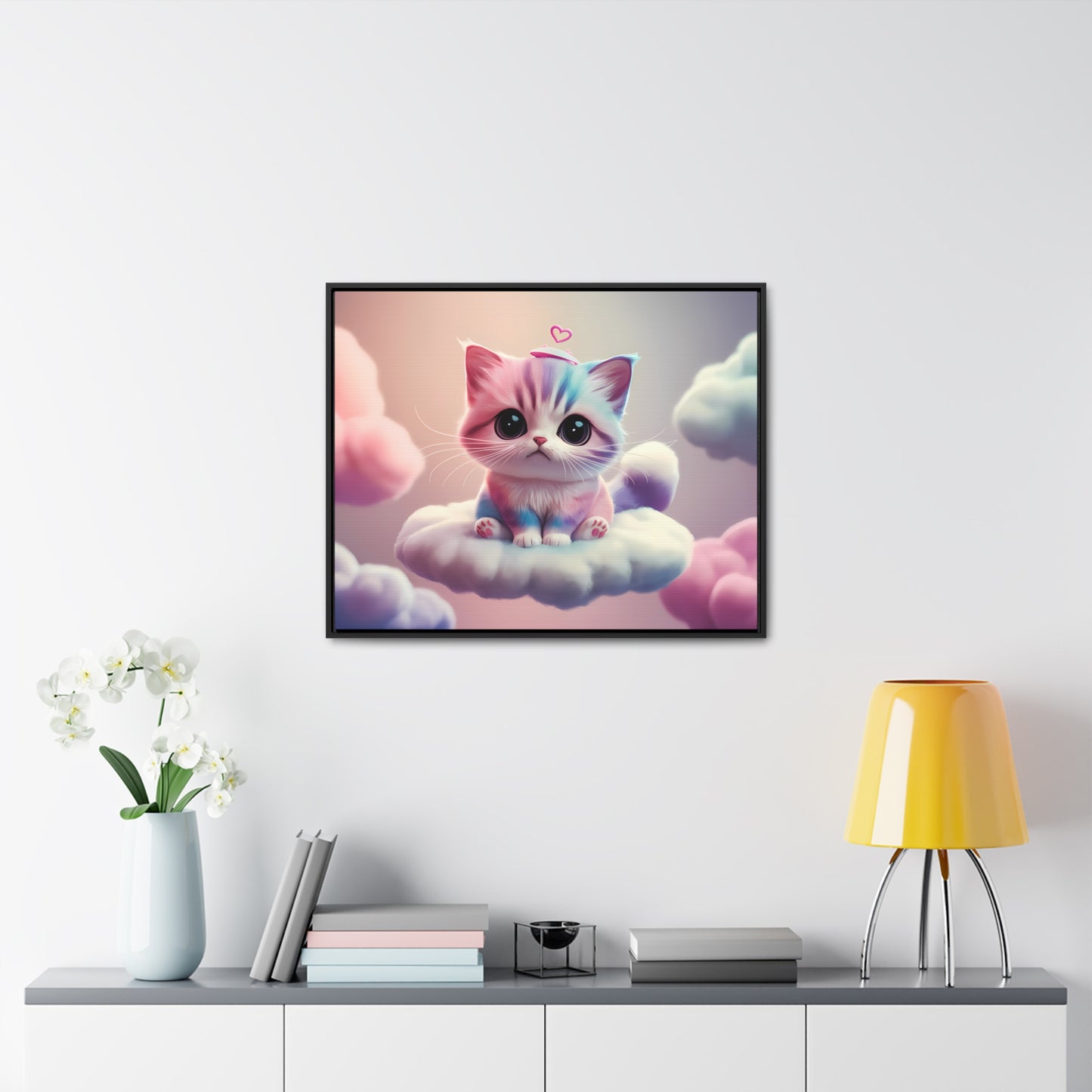 Heavenly Kitten Dreams - Gallery Canvas Wraps, Horizontal Frame