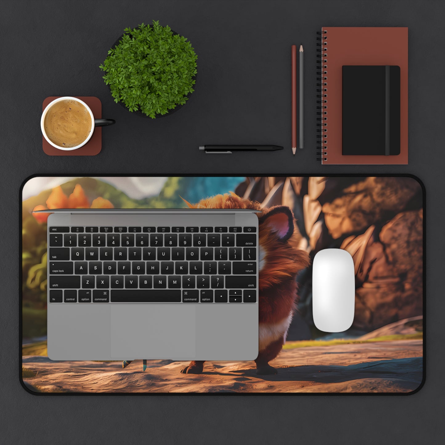 Cute furry Creature - Desk Mat