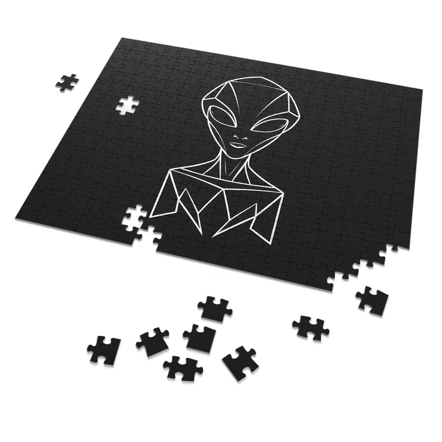 "Geometric Alien Silhouette" - Jigsaw Puzzle (30, 110, 252, 500,1000-Piece)