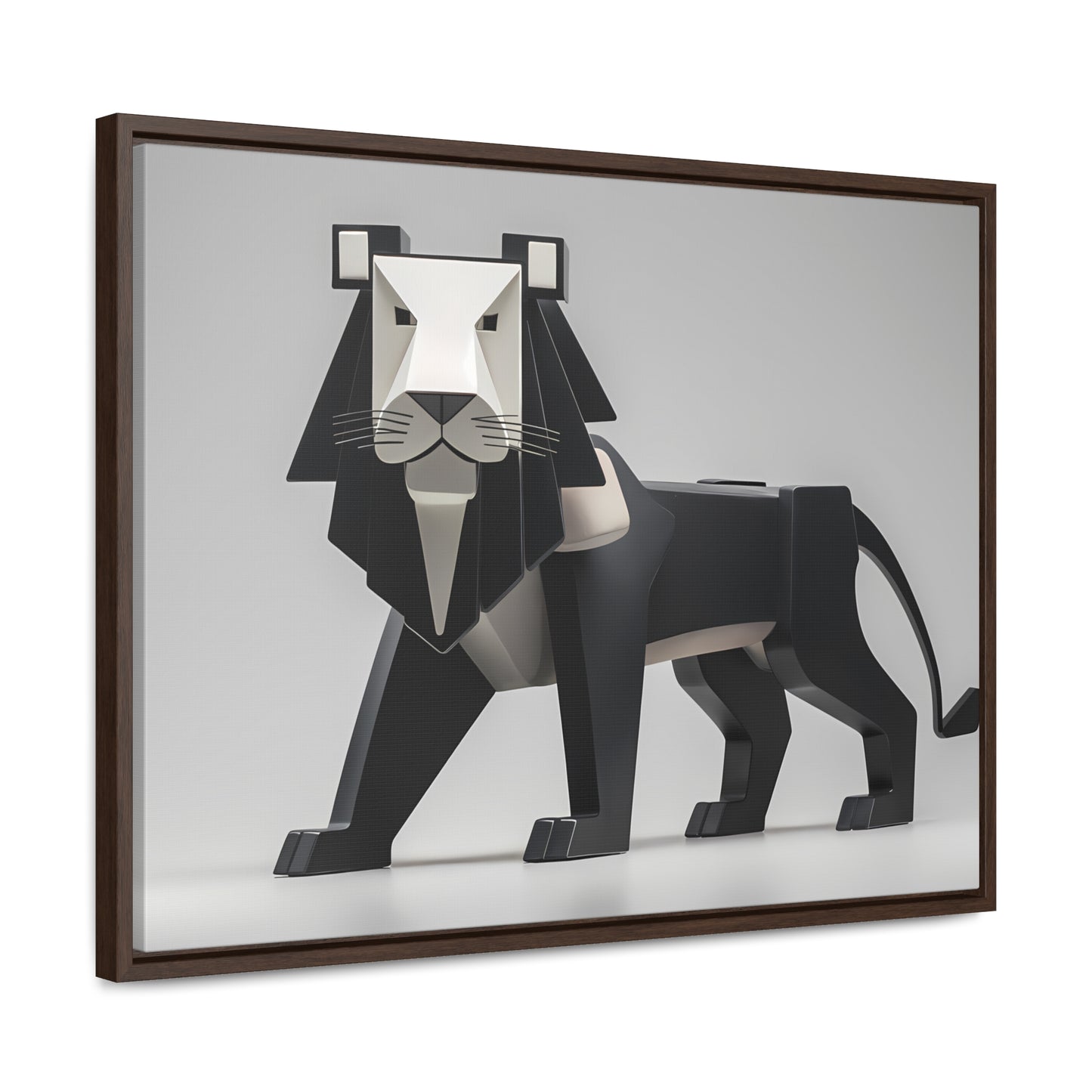 Regal Geometric Lion - Gallery Canvas Wraps, Horizontal Frame