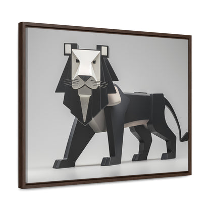 Regal Geometric Lion - Gallery Canvas Wraps, Horizontal Frame