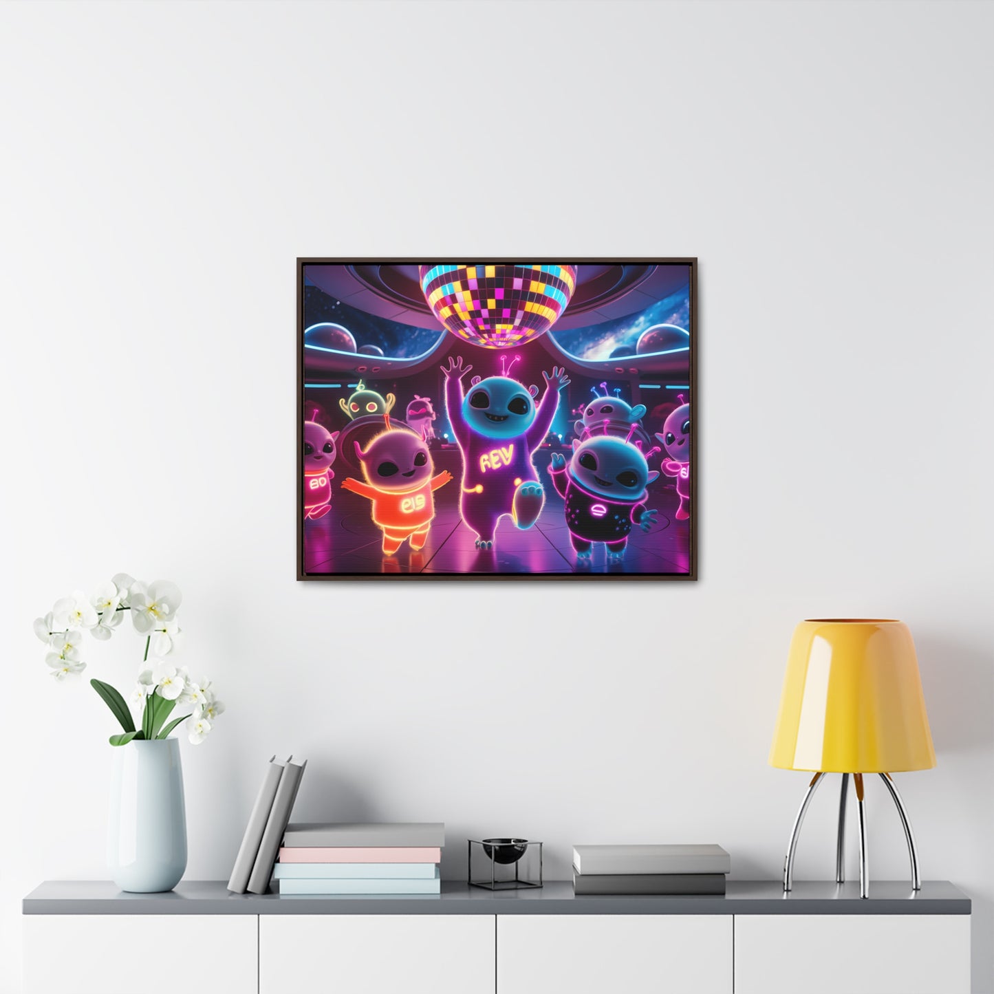 Intergalactic Neon Dance Party - Gallery Canvas Wraps, Horizontal Frame