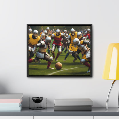 Medieval Football Battle - Gallery Canvas Wraps, Horizontal Frame