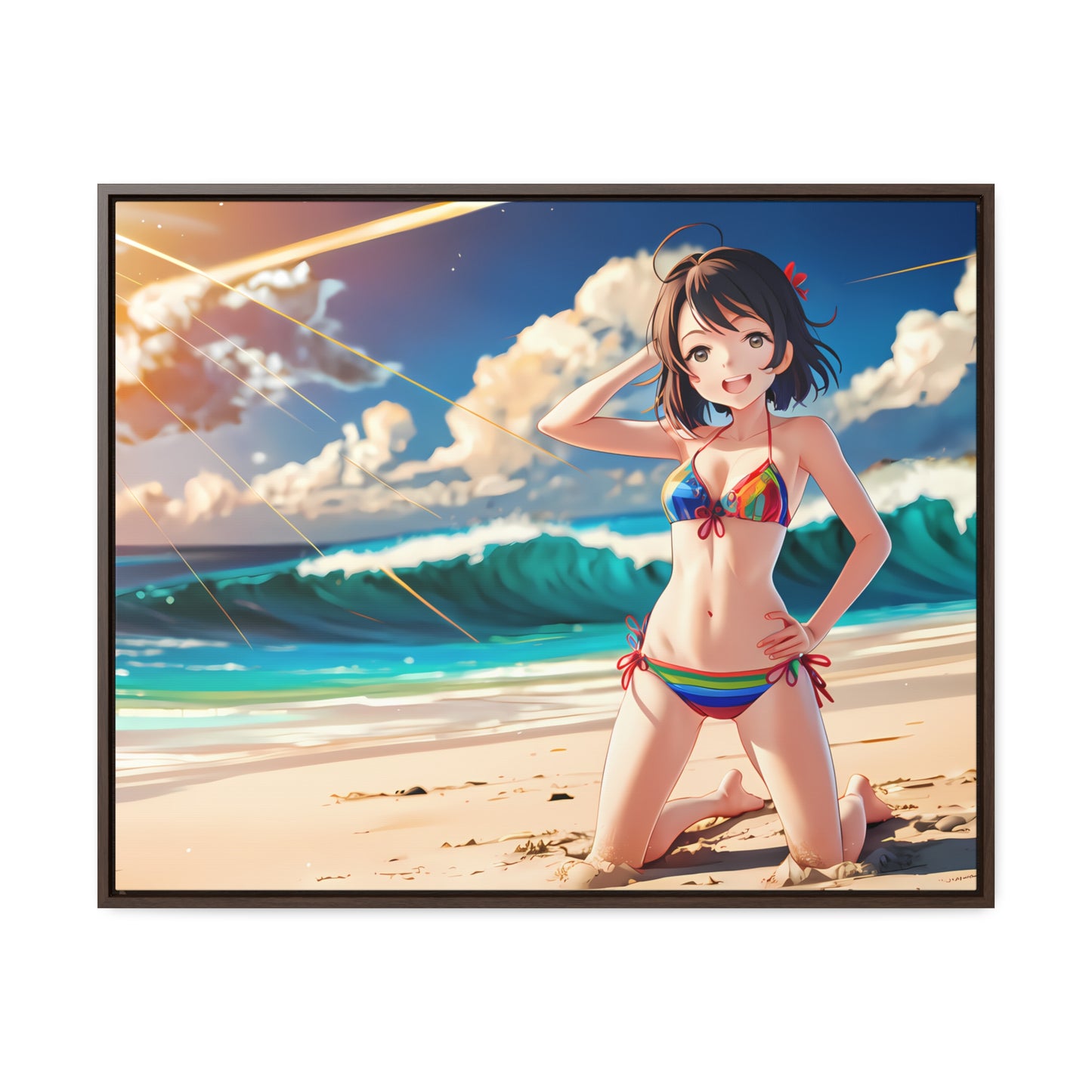 Sunlit Shores of Joy - Gallery Canvas Wraps, Horizontal Frame