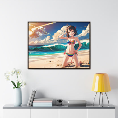 Sunlit Shores of Joy - Gallery Canvas Wraps, Horizontal Frame