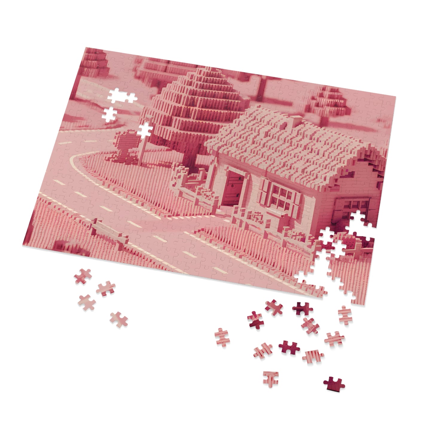 Pixelated Suburban Dream - Jigsaw Puzzle (30, 110, 252, 500,1000-Piece)