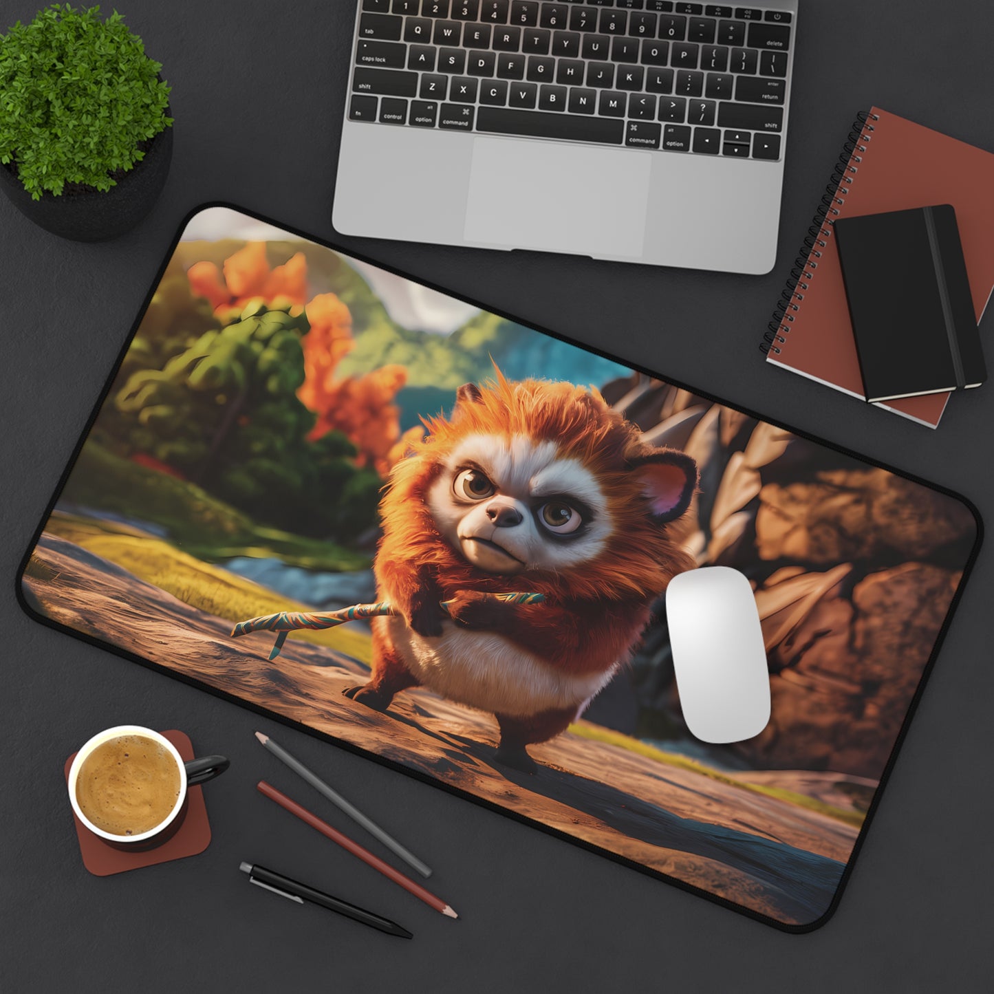 Cute furry Creature - Desk Mat