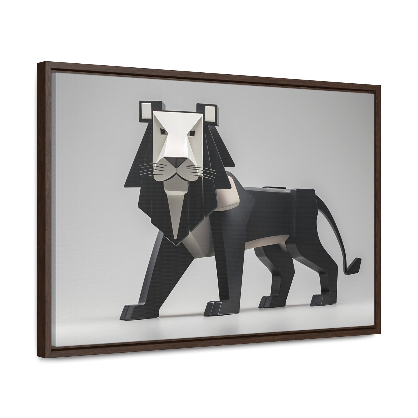 Regal Geometric Lion - Gallery Canvas Wraps, Horizontal Frame
