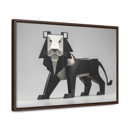 Regal Geometric Lion - Gallery Canvas Wraps, Horizontal Frame