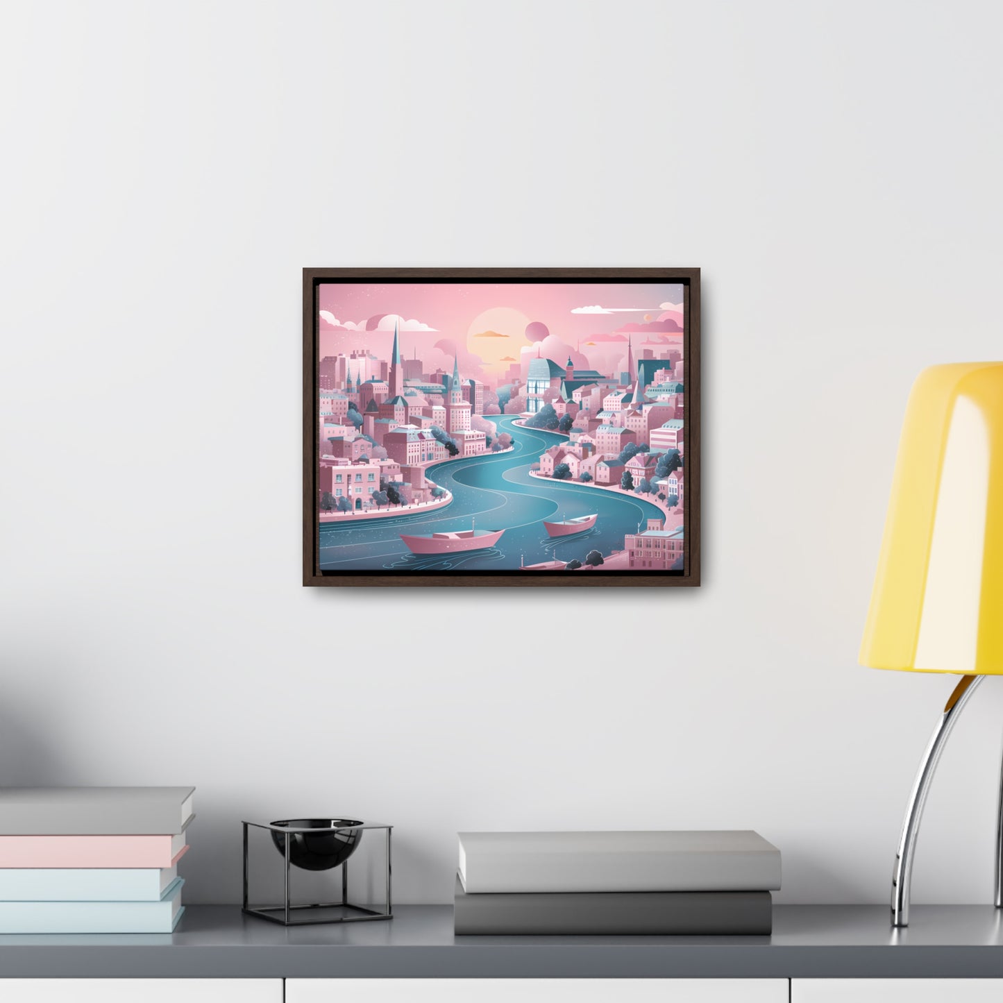 Serene City at Dawn - Gallery Canvas Wraps, Horizontal Frame