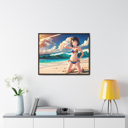 Sunlit Shores of Joy - Gallery Canvas Wraps, Horizontal Frame