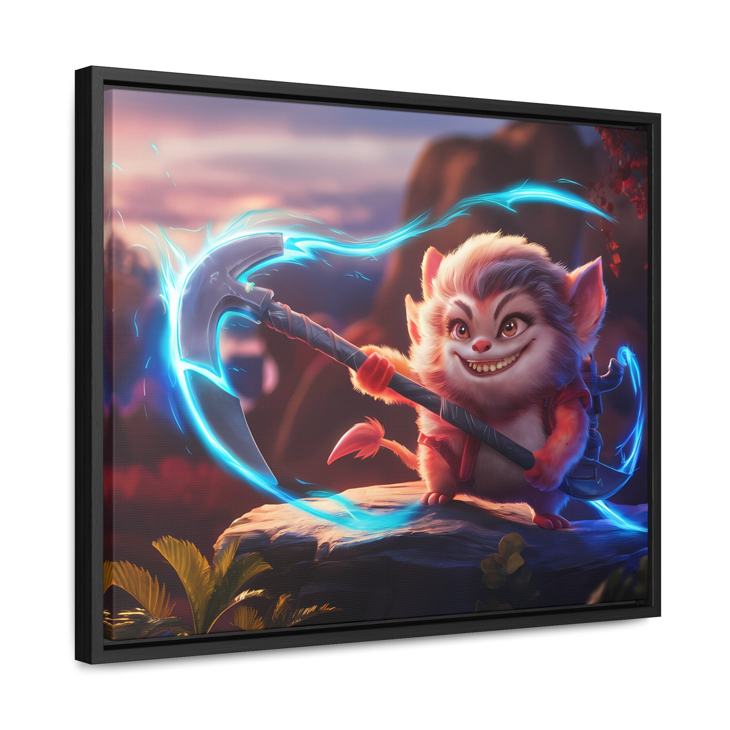 "Glowblade Guardian" - Gallery Canvas Wraps, Horizontal Frame