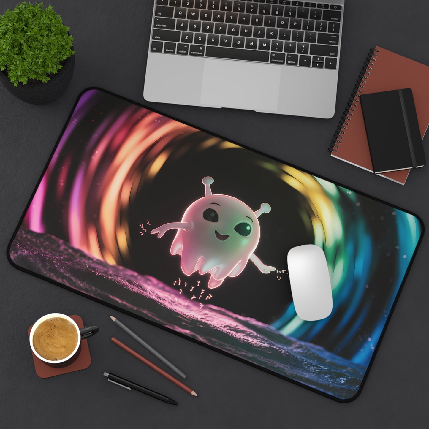 Cosmic Jelly's Joyful Journey - Desk Mat