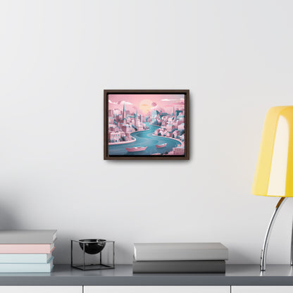 Serene City at Dawn - Gallery Canvas Wraps, Horizontal Frame