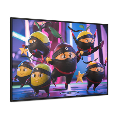 Ninja Citrus Squad: Star Power Unleashed - Gallery Canvas Wraps, Horizontal Frame